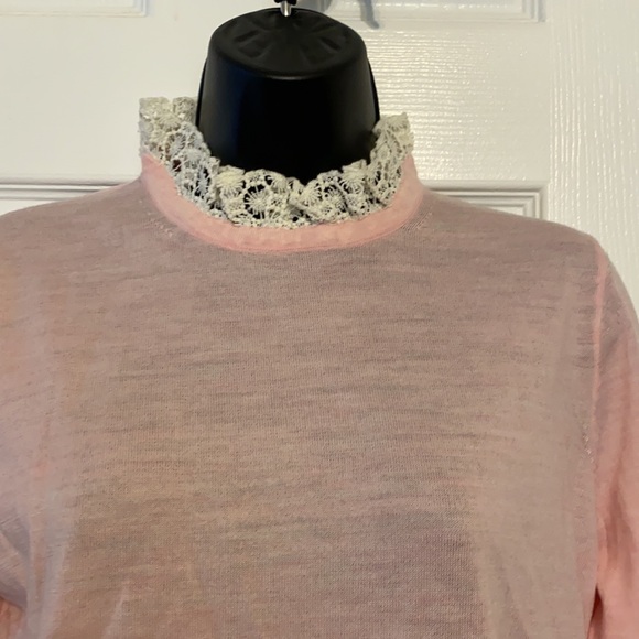 J. Crew Tippi sweater with lace collar size M - Picture 4 of 12